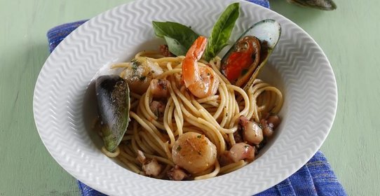 Спагетти с морепродуктами