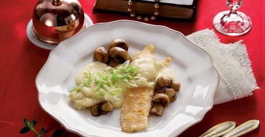 Морской язык с грибами