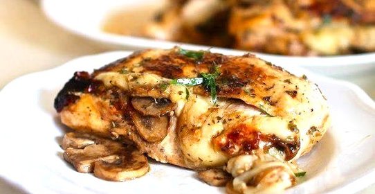 Куриное филе, фаршированное грибами и сыром