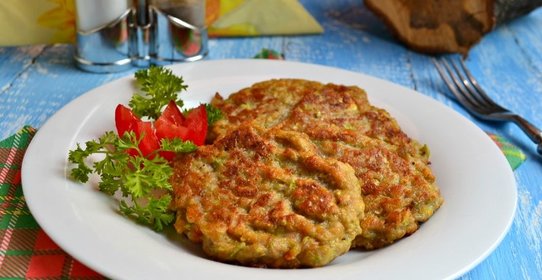 Овощные оладьи с мясным фаршем