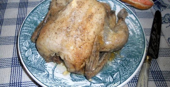 Курица запеченная с мандарином в рукаве