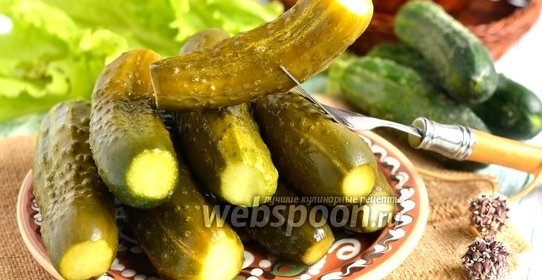 Малосольные огурцы на белом хлебе