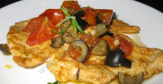 Курица с помидорами