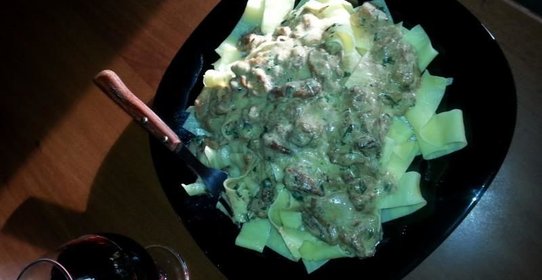 Паста с белыми грибами