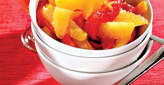 Сладкий перец, маринованный с цитрусовыми