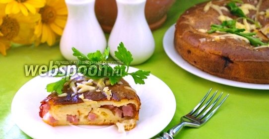 Домашний пирог на кефире с бужениной