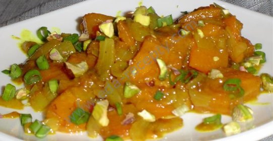 Тыква тушеная в вине с карри