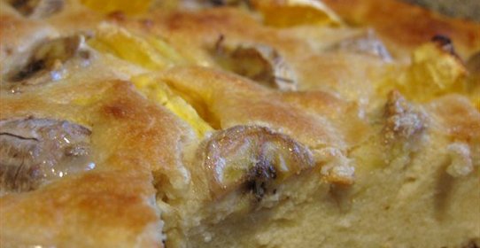 Творожно-банановый пирог с апельсином