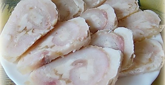 Морской язык в рулете с желатином