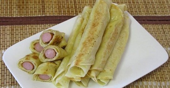 Блины с сосиской