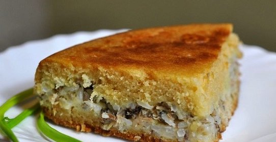 Пирог с консервированной сайрой