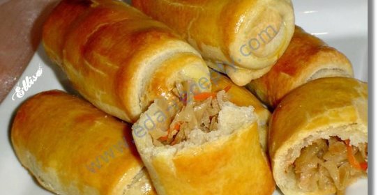 Молдавские пирожки из постного теста с капустой в духовке