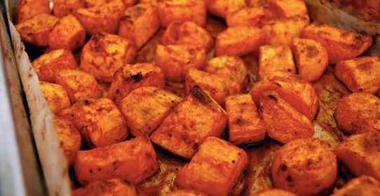 Картофель батат с беконом