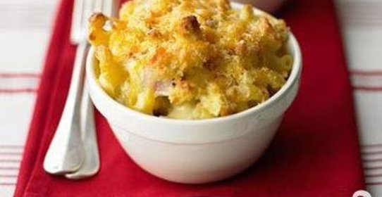 Запеченные макароны с сыром и ветчиной