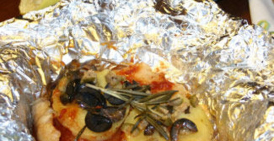 Горячая рыбная закуска с оливками