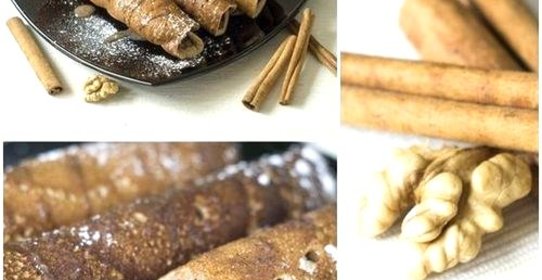Ароматные ролл-блинчики с ореховой начинкой
