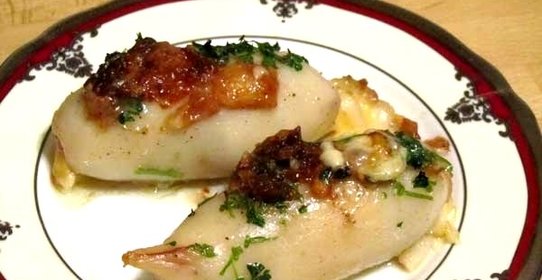 Кальмары с сыром в духовке