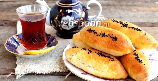 Пирожки на минеральной воде с мясом печёные