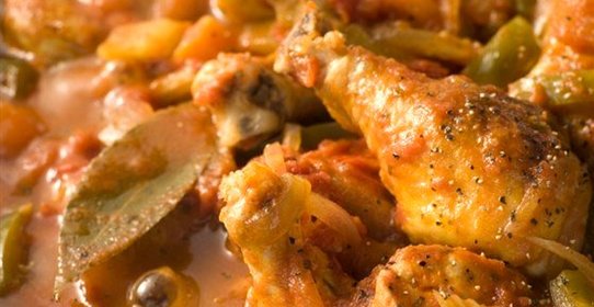 Курица с помидорами и паприкой