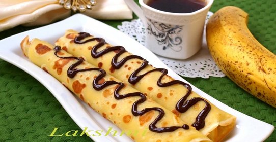 Блинчики фаршированные бананом