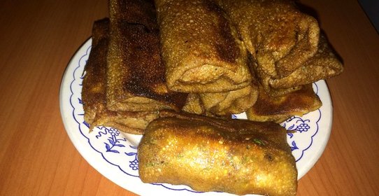 Блины с яйцом и морковью