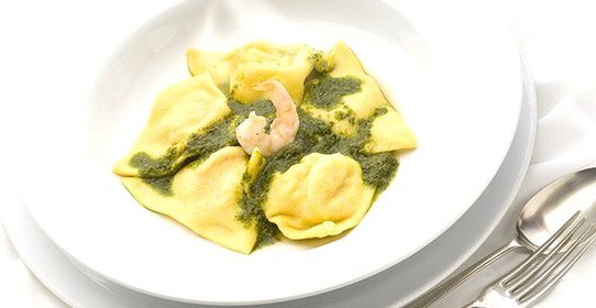 Равиоли с креветками