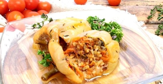 Фаршированный перец грибами в духовке