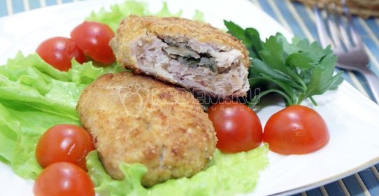 Куриные зразы с грибами «Удачные»