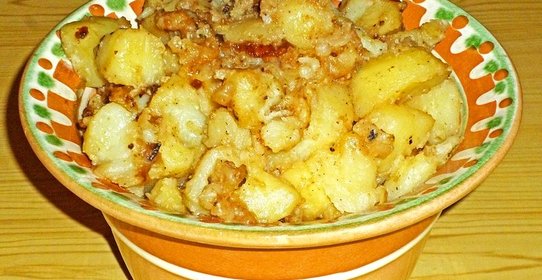 Жареная картошка с чесноком