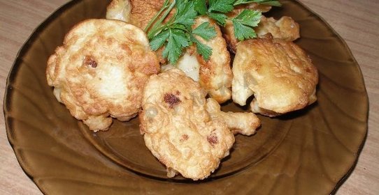 Цветная капуста в кляре на газированной минеральной воде