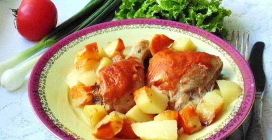 Курица в пиве с картофелем