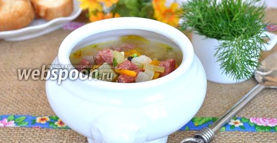 Рассольник с колбасой