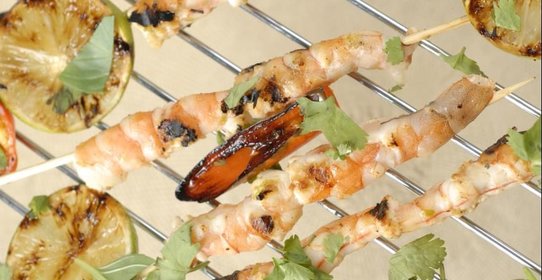 Креветки в лаймово-медовом маринаде