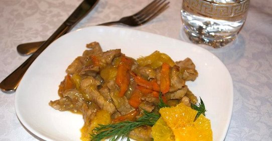 Свинина с апельсином в китайском стиле