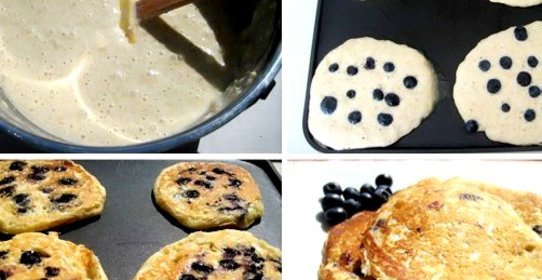 Оладьи из овсянки и черники