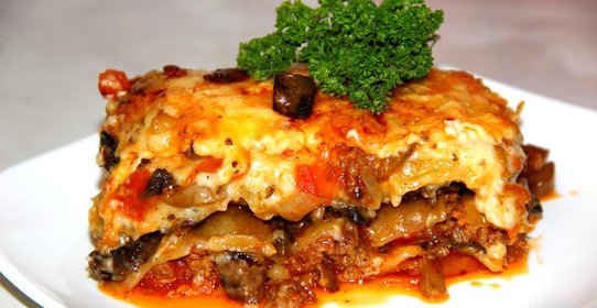 Лазанья с фаршем и грибами