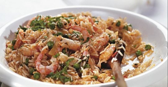 Пилав с креветками