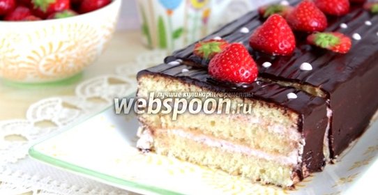 Творожный торт с клубникой