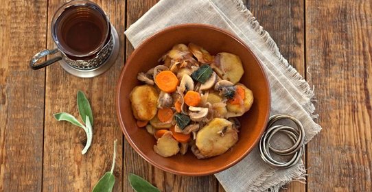 Жареная картошка с грибами