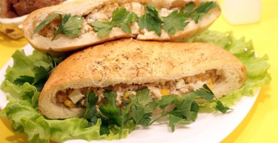 Пита с начинкой из печени трески