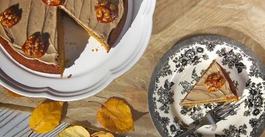 Тыквенный пирог с кремом из коричневого масла