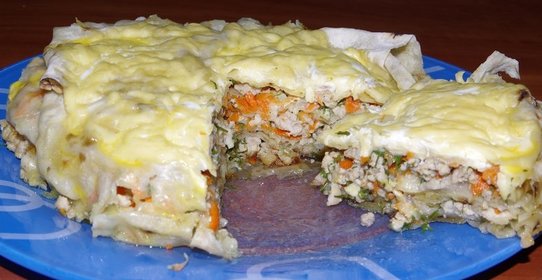 Ачма с мясом из лаваша