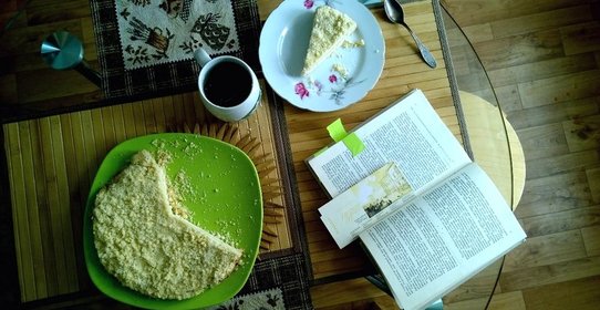 Творожно-лимонный насыпной пирог с бананом