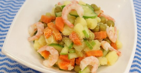 Морской салат с ванильным майонезом