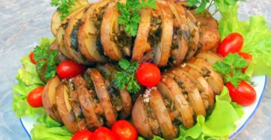 Картофель запеченный с грибами