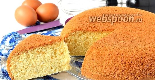 Ванильный бисквит на кипятке в мультиварке
