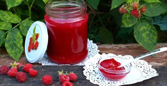 Малиновый джем без варки