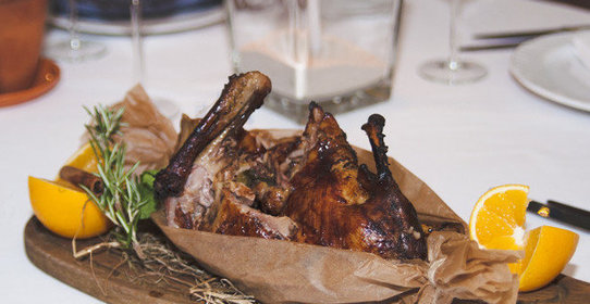 Рождественская утка с яблоками