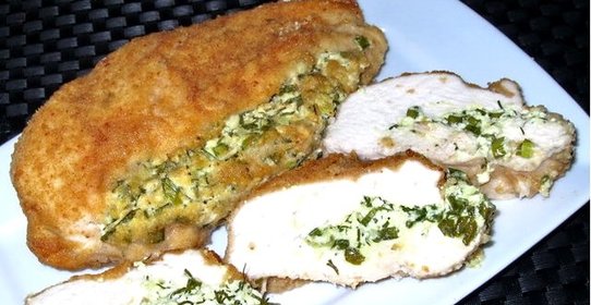 Курица с творогом в духовке