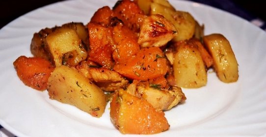 Рагу с курицей в мультиварке